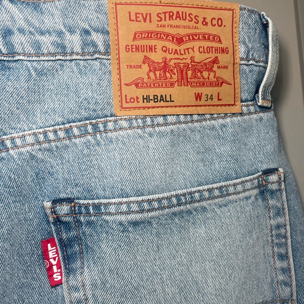 LEVI'S STRAUSS & CO Men HI BALL Slim Cropped Jeans Size W34 - Picture 2 of 3